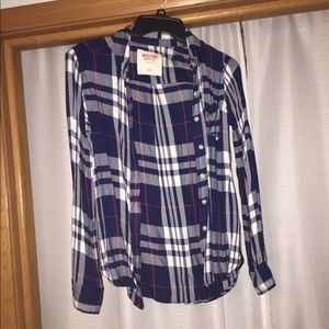 Blue red and white flannel